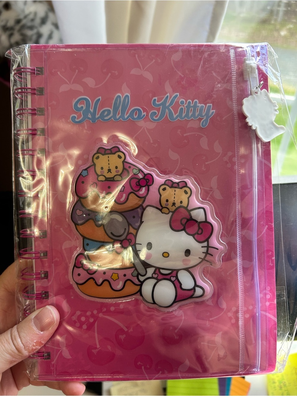 4/$50 Hello Kitty Pink Donut Spiral Notebook with Charm Pocket